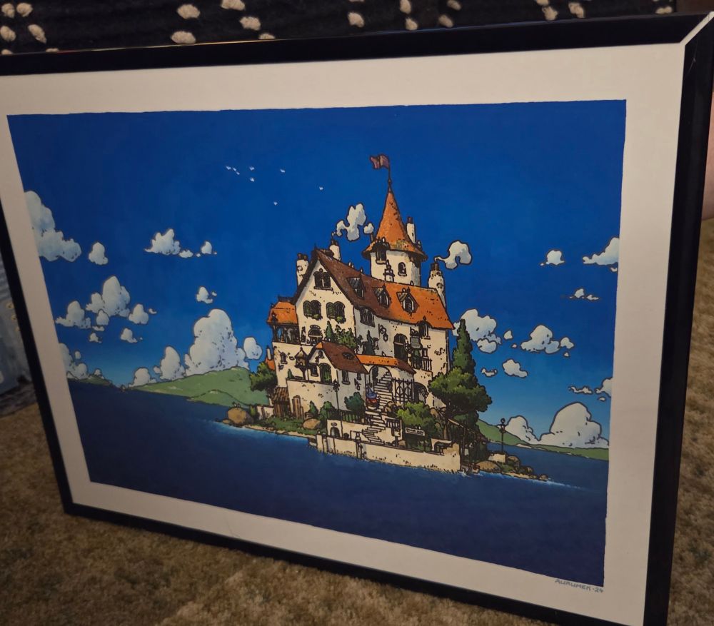 A print of "The Singing Heron Inn" by Aurumek