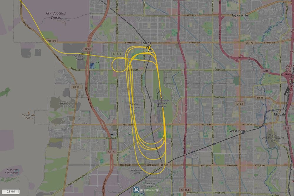 Screenshot of the flight path of the flight N474CA  