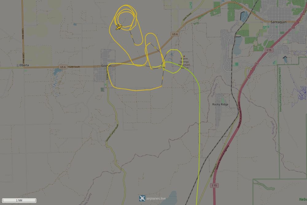 Screenshot of the flight path of the flight N103UV  