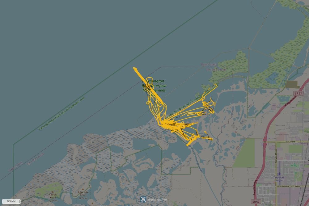 Screenshot of the flight path of the flight N4759R  