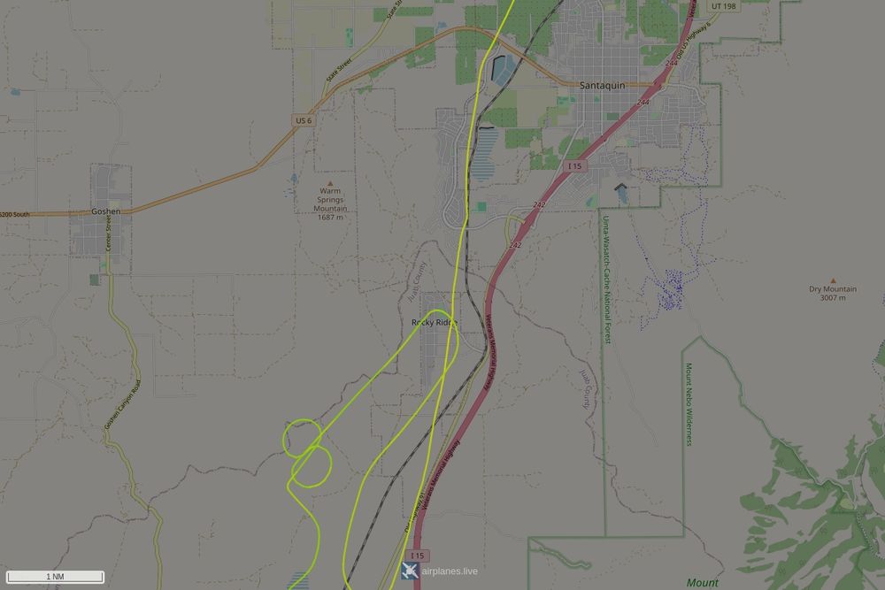 Screenshot of the flight path of the flight N749DS  