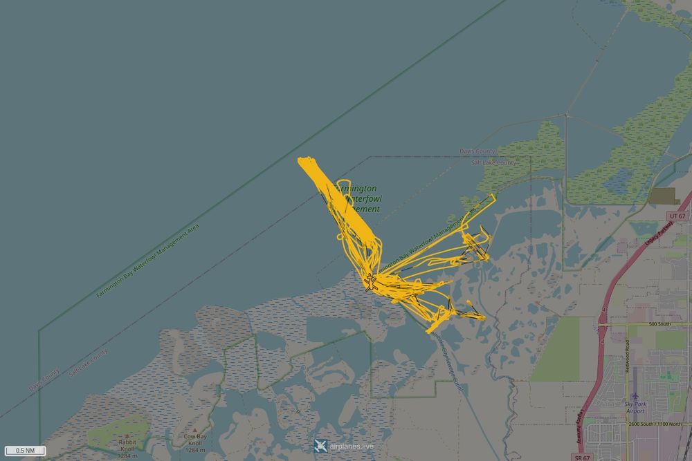 Screenshot of the flight path of the flight N4759R  