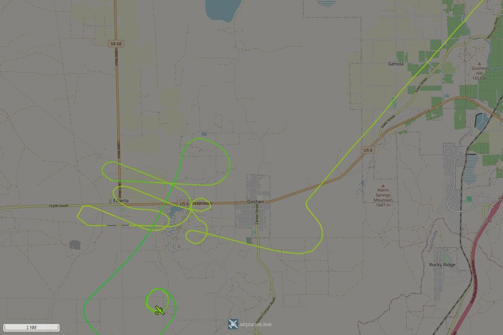 Screenshot of the flight path of the flight N119UV  