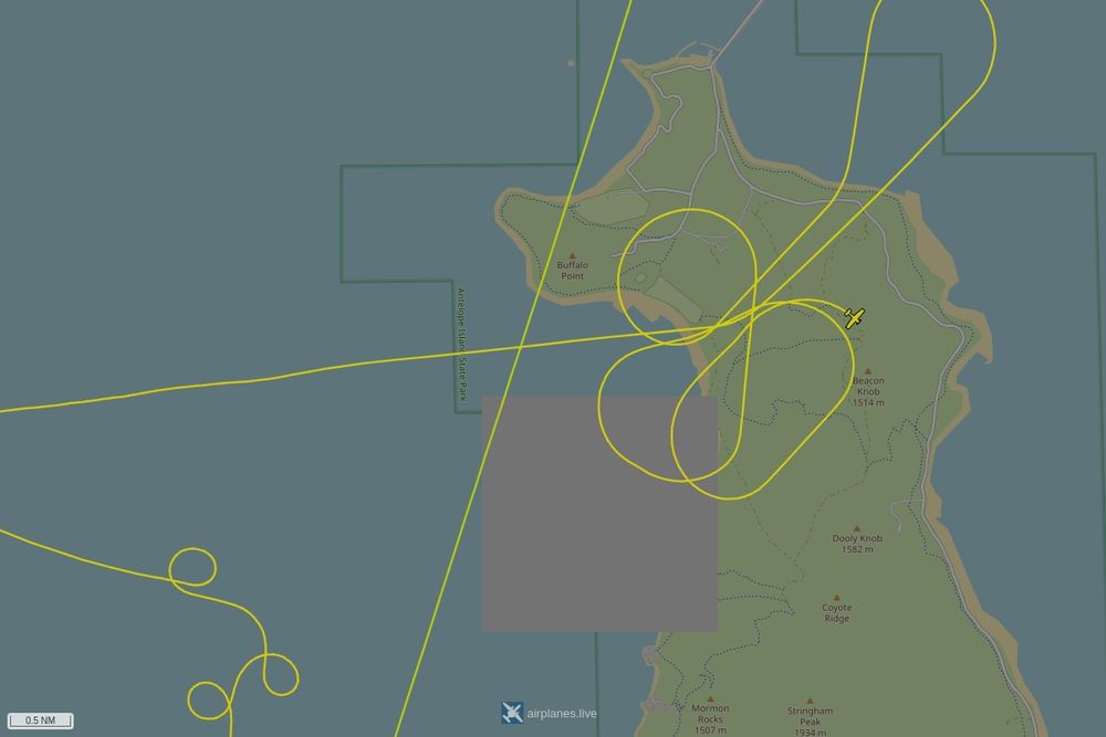 Screenshot of the flight path of the flight N172RV  