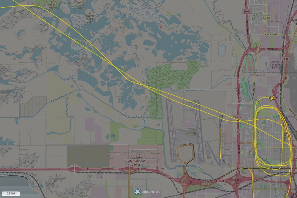Screenshot of the flight path of the flight N2097G  