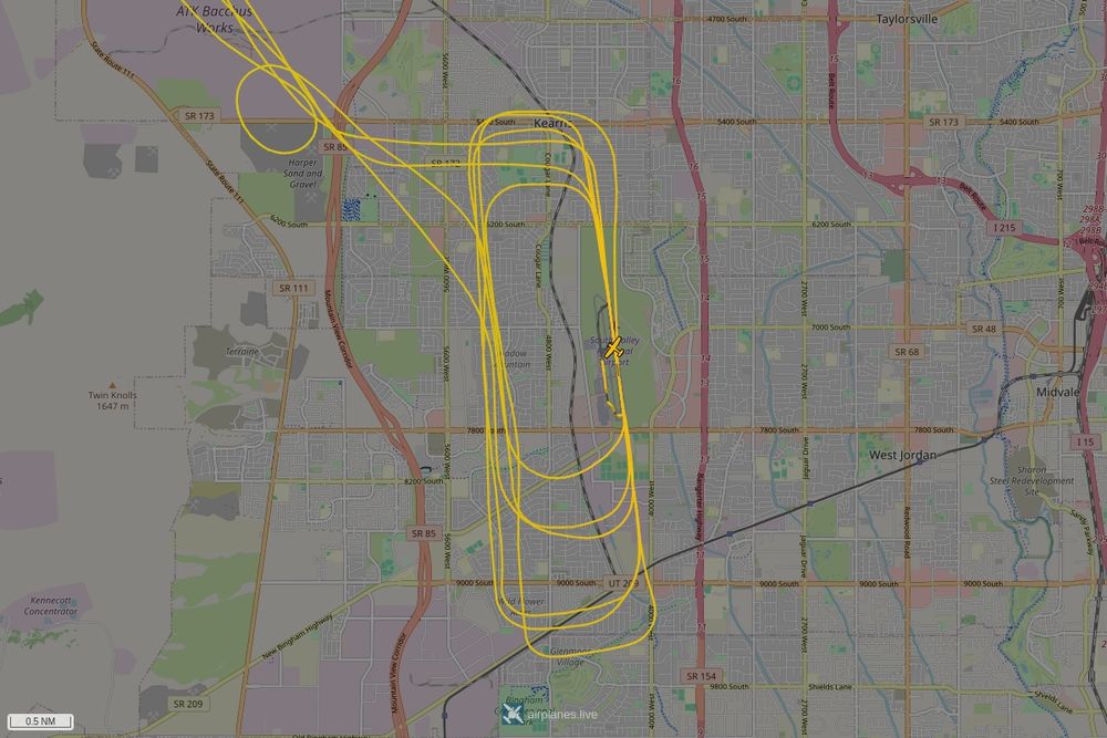 Screenshot of the flight path of the flight N482DT  