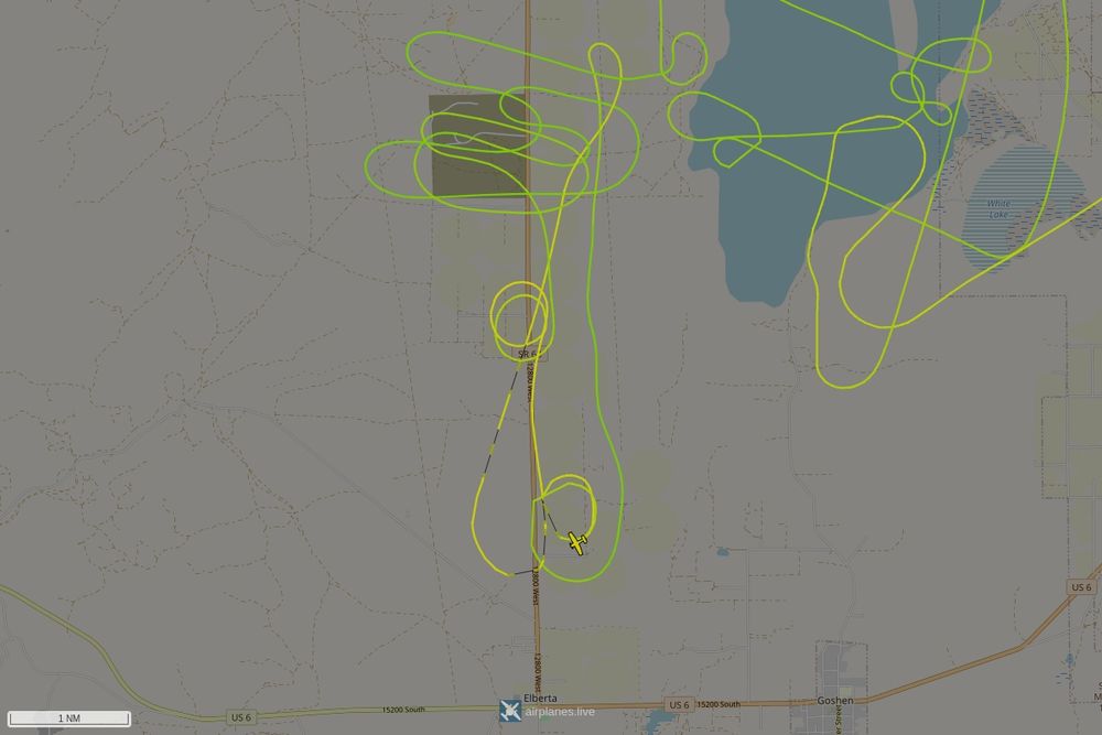 Screenshot of the flight path of the flight N45BF   