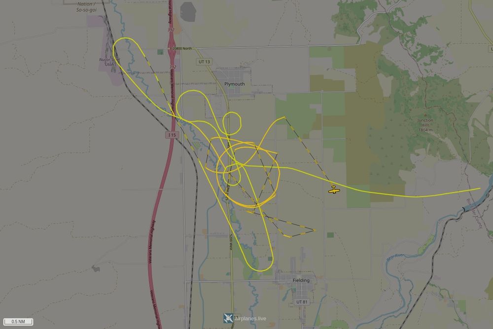 Screenshot of the flight path of the flight N759PA  