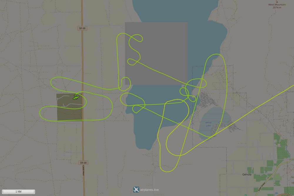 Screenshot of the flight path of the flight N45BF   