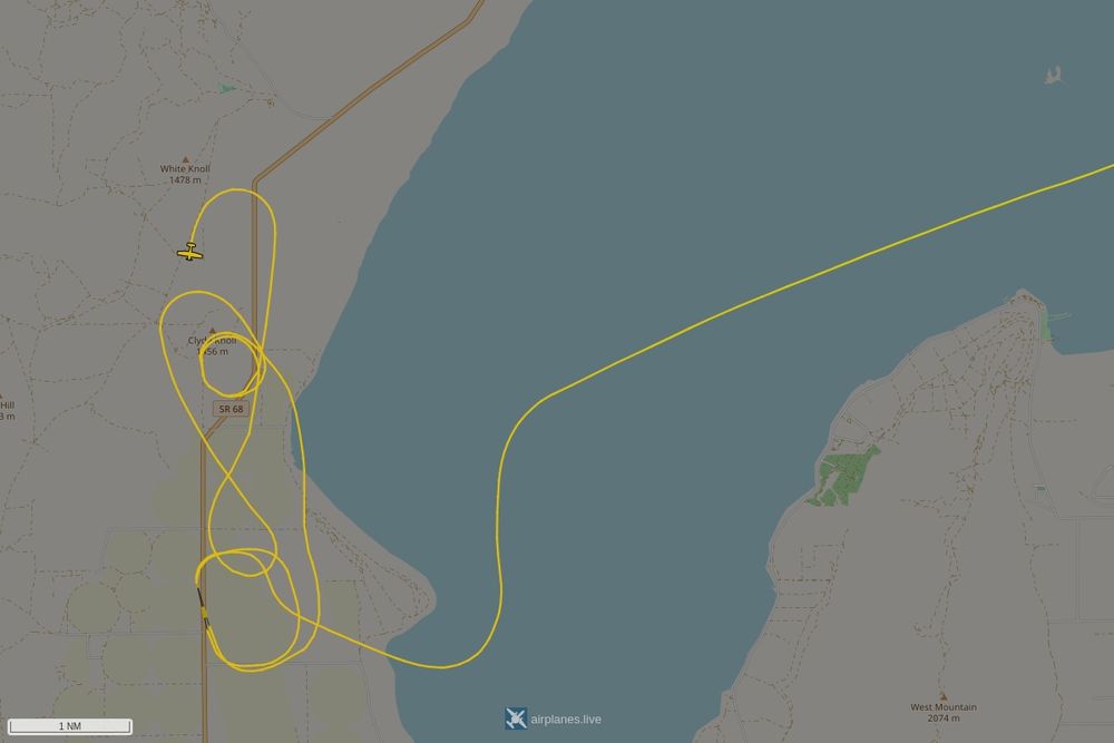 Screenshot of the flight path of the flight N4012X  
