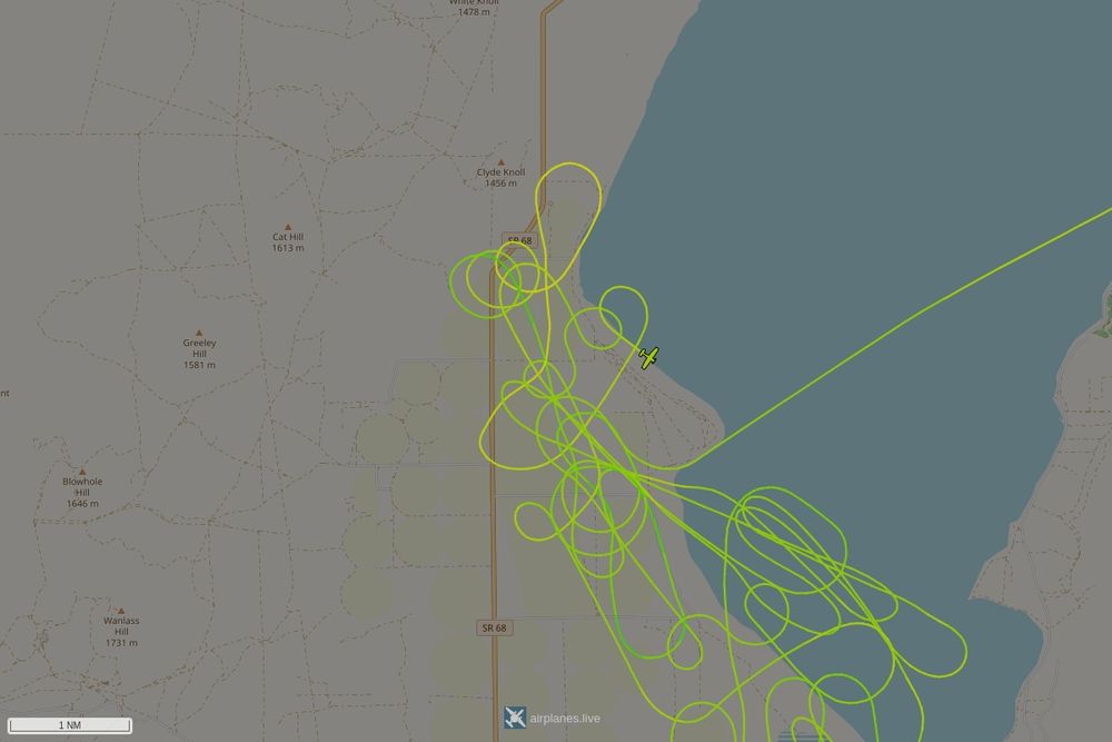 Screenshot of the flight path of the flight N749DS  