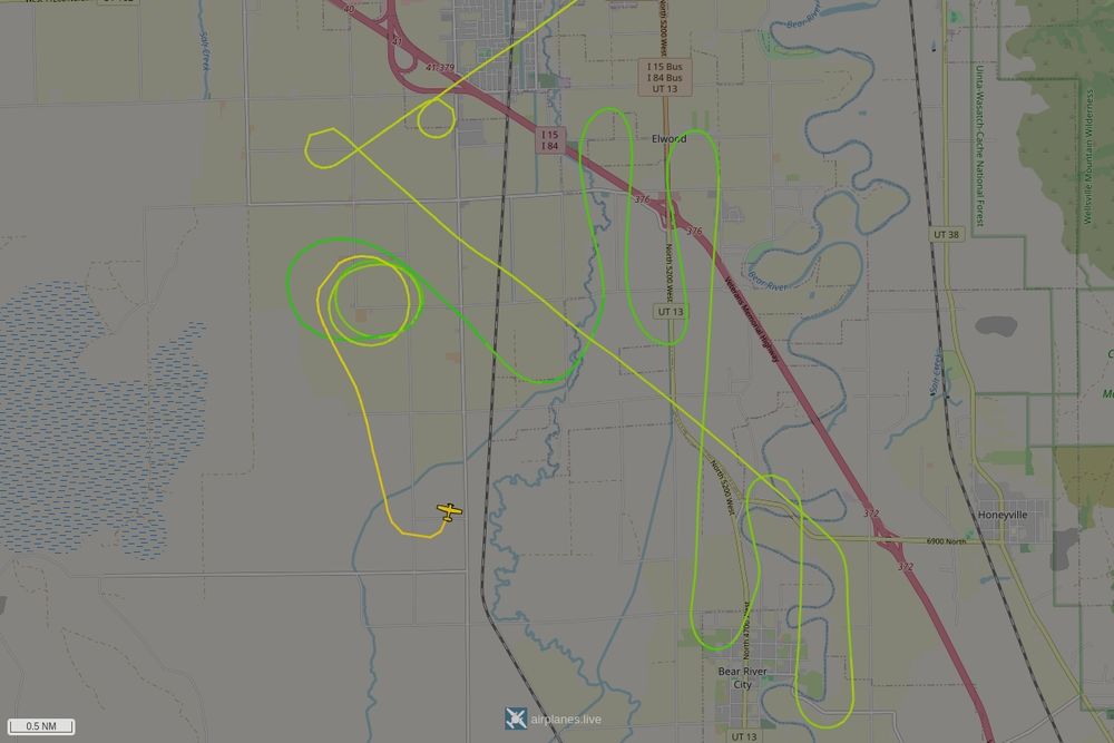 Screenshot of the flight path of the flight N155U   