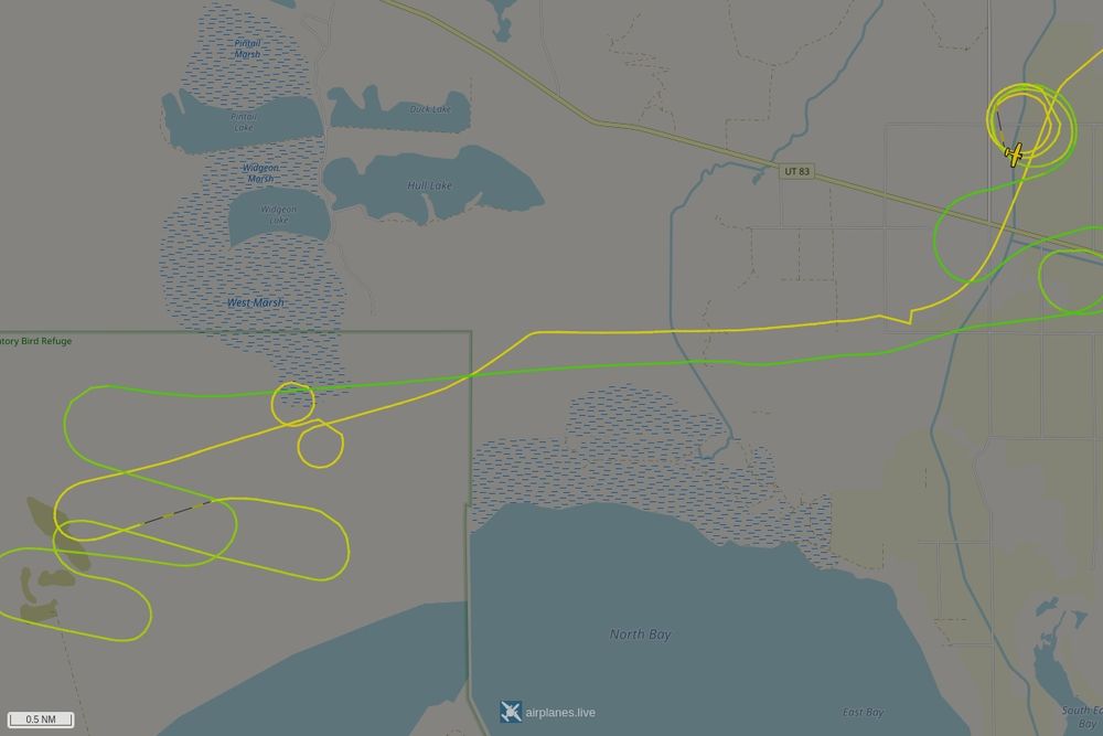 Screenshot of the flight path of the flight N230DC  