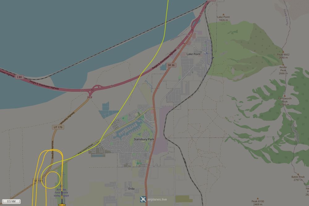 Screenshot of the flight path of the flight N9042Q  