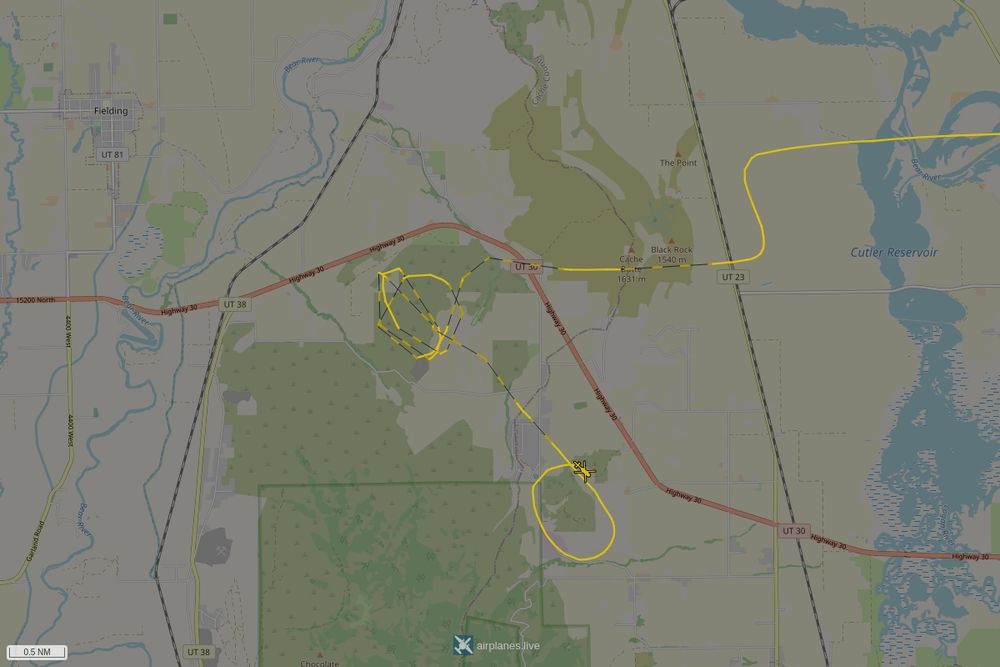 Screenshot of the flight path of the flight N3035F  