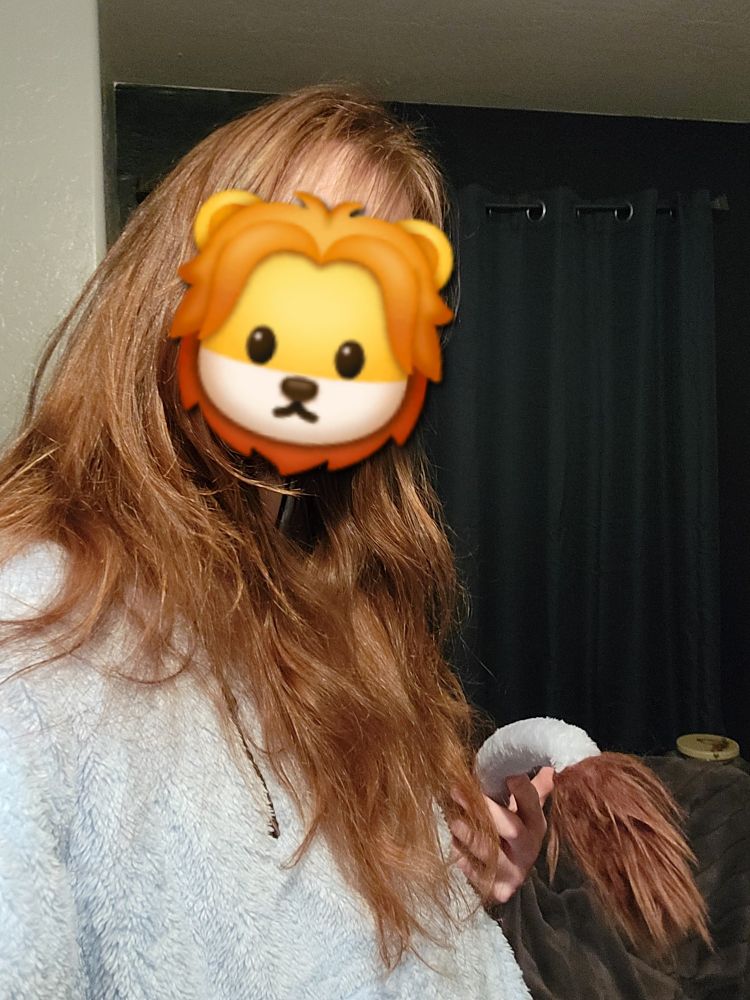 a picture of me showing off my mane and tail next to each other
