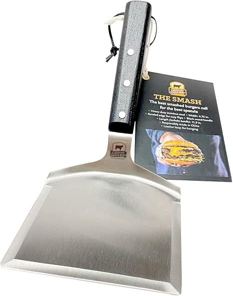 Amazon.com: Certified Angus Beef The Smash - Big Smash Burger Spatula Heavy Duty Stainless Steel Burger Smasher Tool for Griddle Accessories, Kitchen Gadgets, and Grill Accessories : Patio, Lawn & Garden