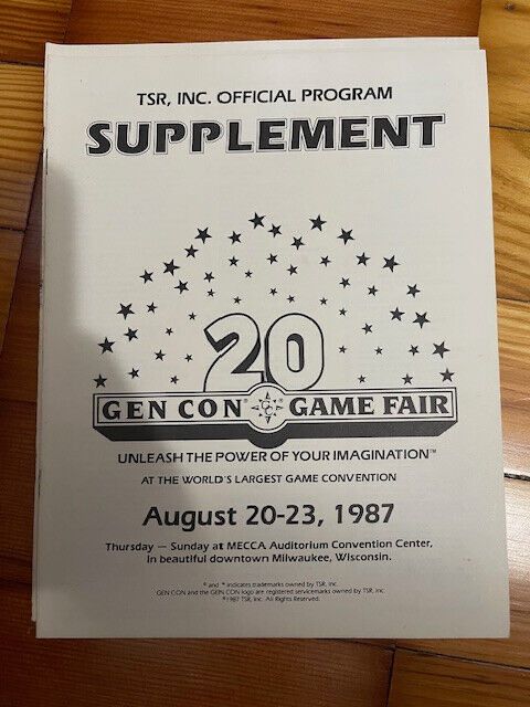 The program supplement for Gen Con 20. 