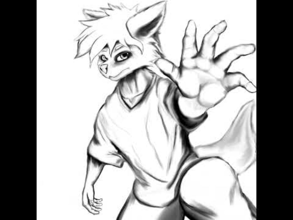Beginner greyscale practice - foreshortening #speedpaint #digitalpainting #furry #art #painterlyart