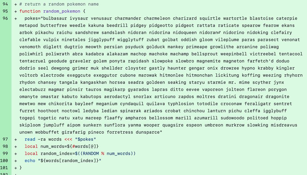 a function for returning a random pokemon