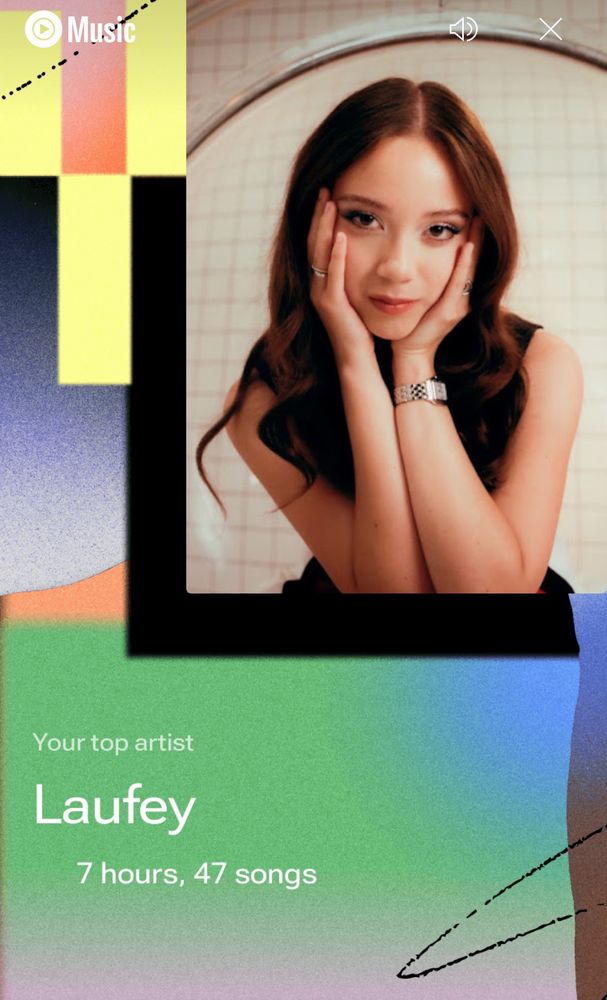 Your top artist Laufey. 7 hours, 47 songs