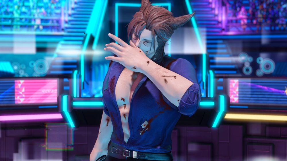 He goes to wipe his nose, full standing up.