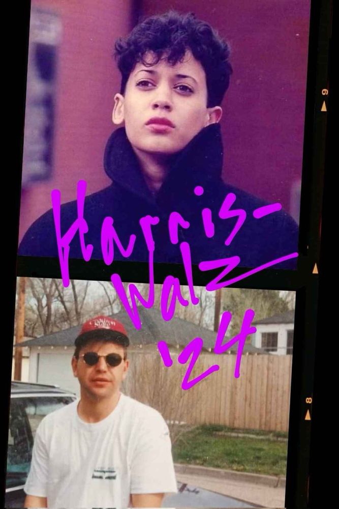 Serious fucking cool Kamala Harris looking like Prince in 1984, Tim Walz sitting on a car in sunglasses just chilling like a not-creepy guy in a John Hughes movie. 