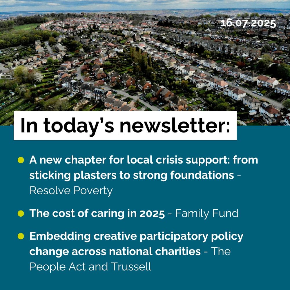 There is a landscape photo of a bird's eye view of streets of houses, with a small field to the left and hills in the background. In a blue text box below this photo, the newsletter articles mentioned in the caption of this post are bullet pointed.