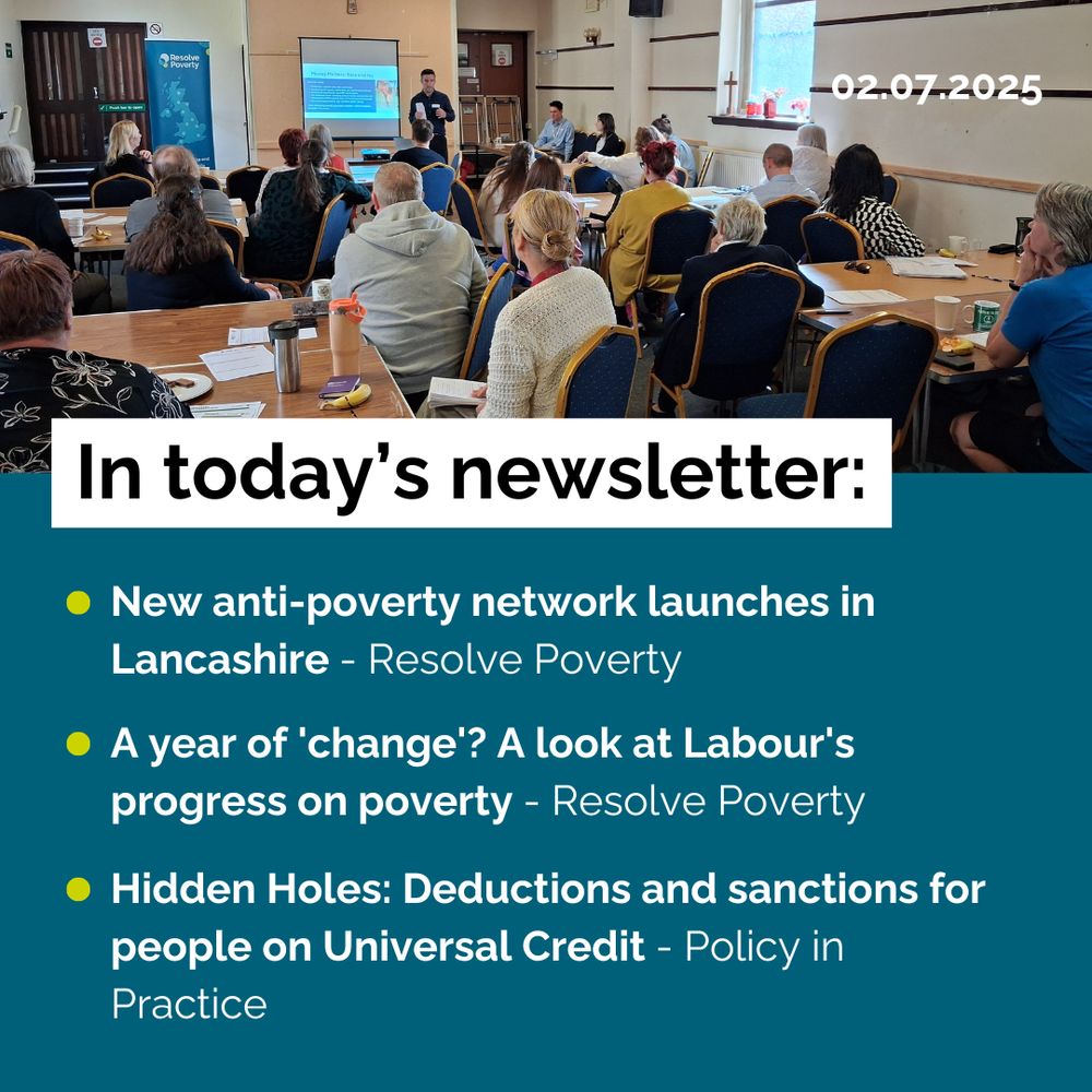 A mixed group of people are sat round tables in a room, looking towards the front, where there is a white male presenting. In a blue text box below this photo, the newsletter articles mentioned in the caption of this post are bullet pointed.