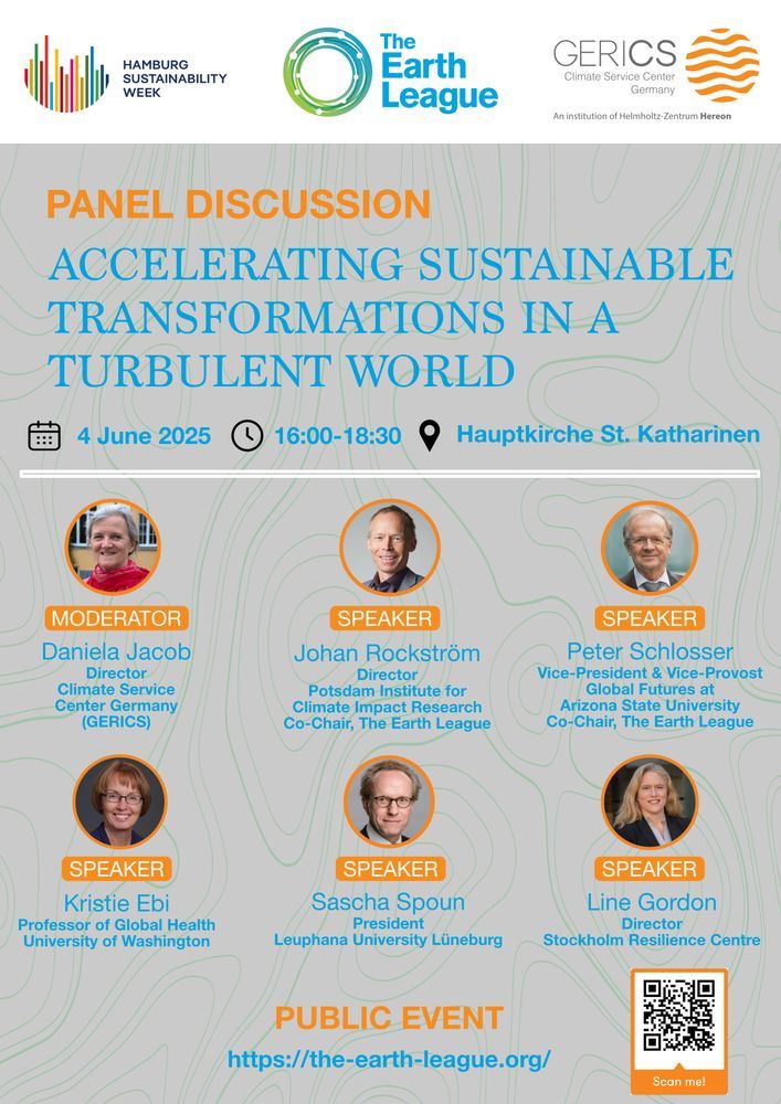 Poster card reading "Panel Discussion - Accelerating sustainable transformations in a turbulent world. 4 June 2025, 16.00-18.30"