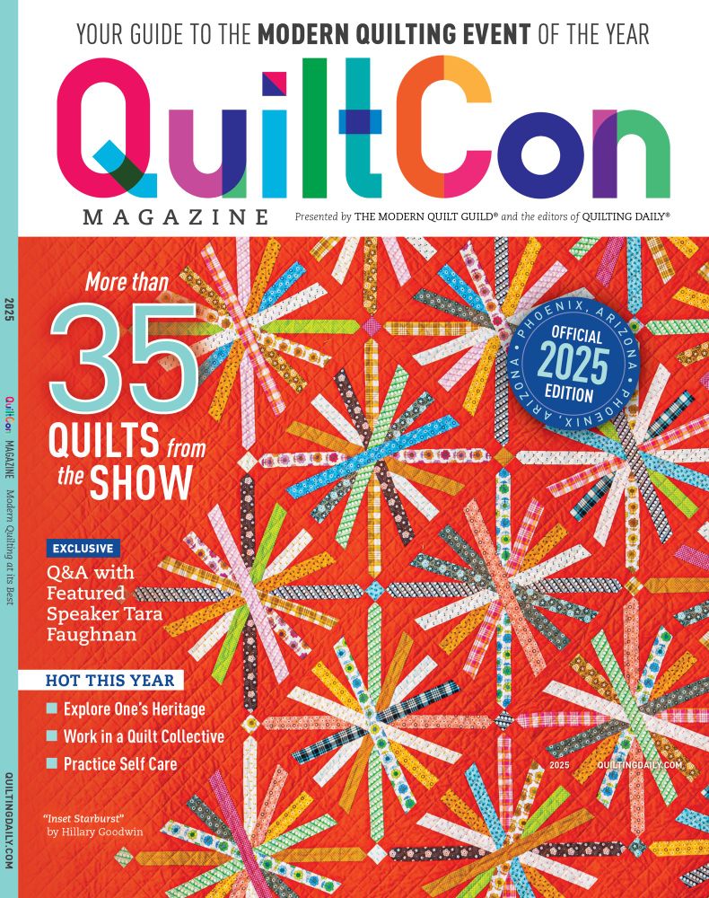 Quiltcon Magazine Cover with orange Inset Starburst Quilt image