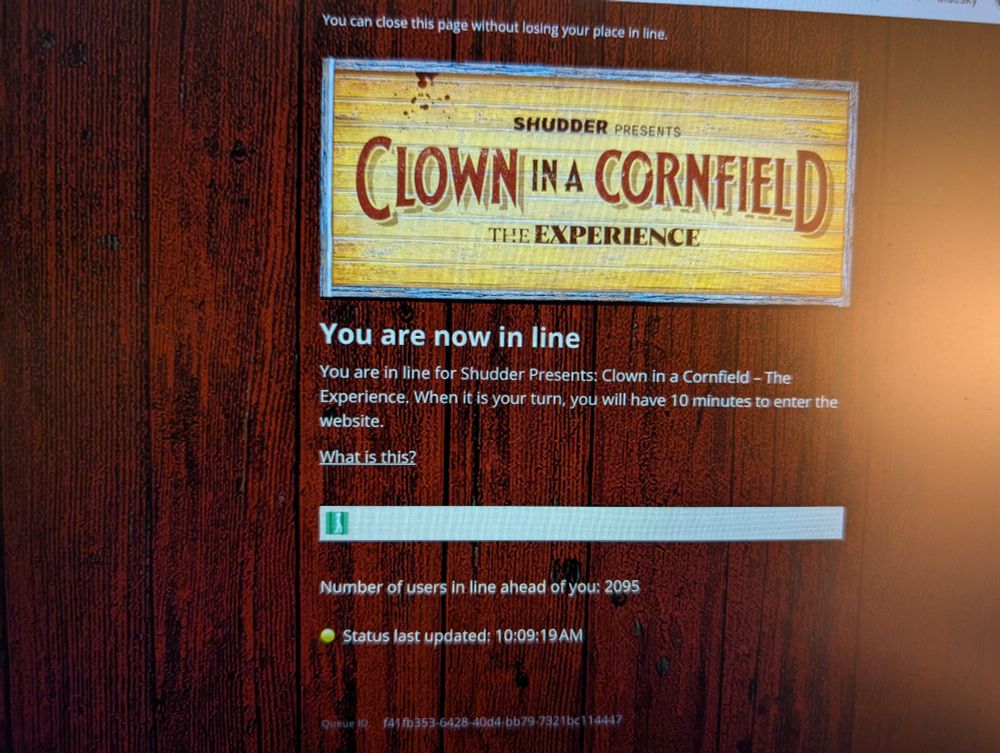 Clown in the cornfield experience.