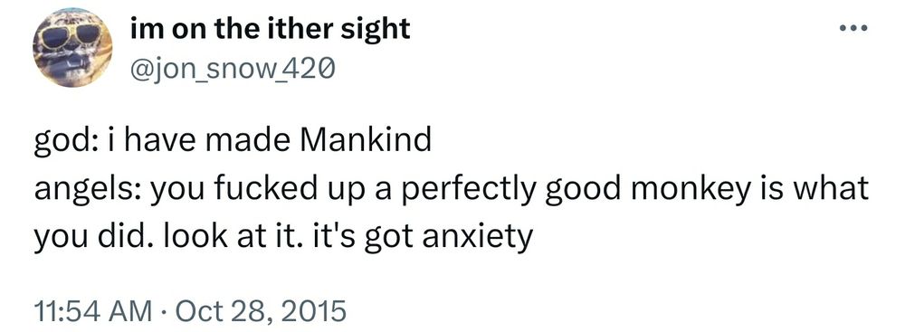 'you fucked up a perfectly good monkey' meme