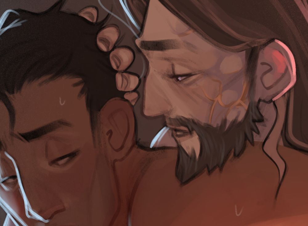 close up shot of Prof Viktor whispering in Jayce's ear