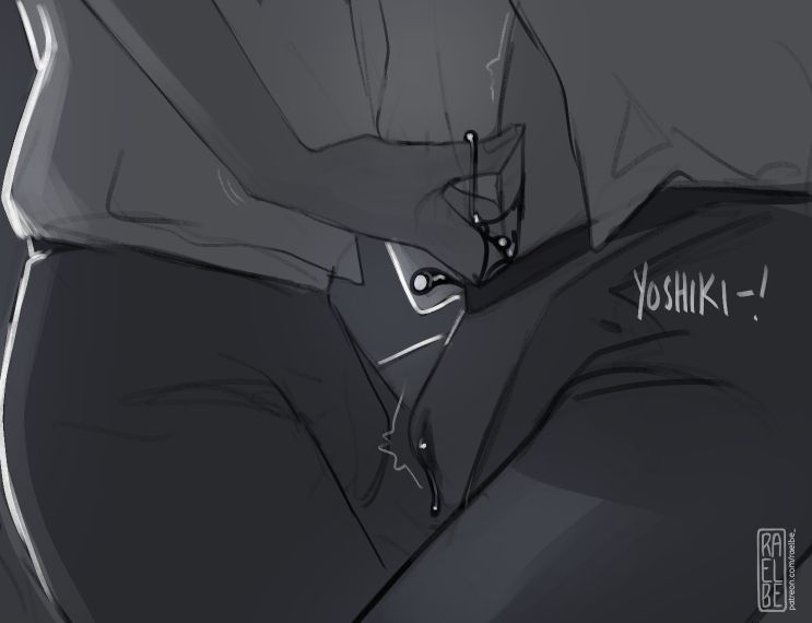 yoshiki pulling his hand out of hikarus pants covered in his monster goo