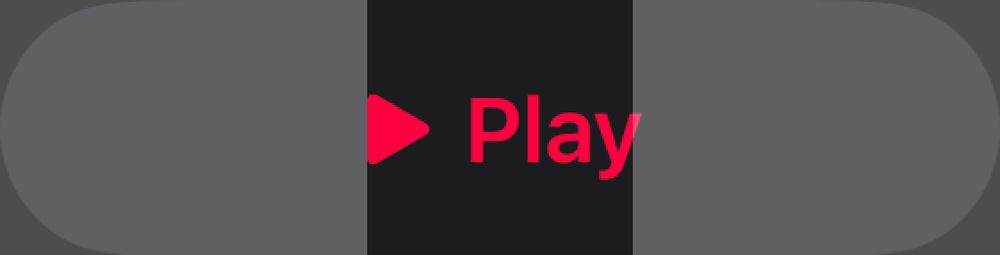 Play button with arrow to the left of text, and rectangles highlighting that the text and icon are not centered.