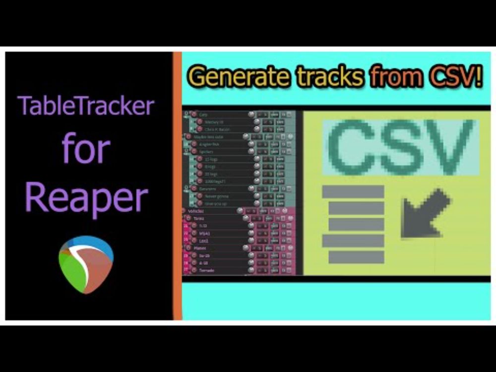 TableTracker - Track Structure Generation from CSV in Reaper