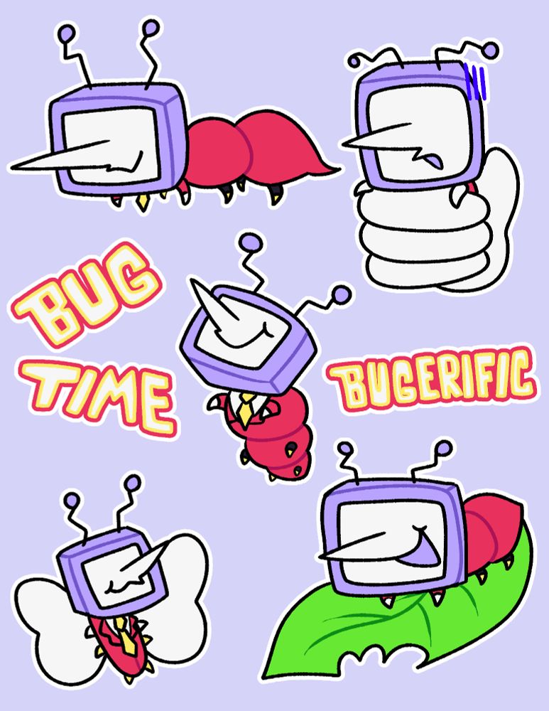 fanart sheet of tenna from deltarune as a bug