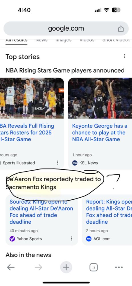 Headline De’Aaron Fox reportedly traded to Sacramento Kings is wrong because he is currently on the Kings