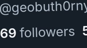 screenshot of my follower number 69 (haha nice!)