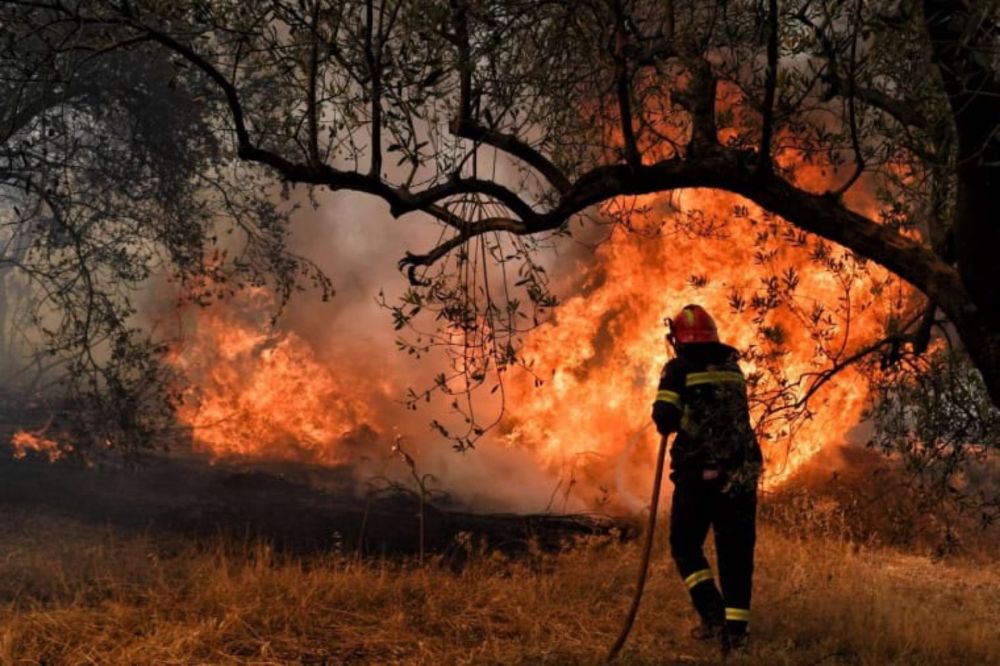 Wildfires rage through Greece