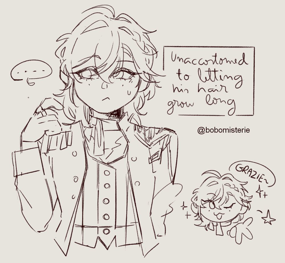 drawing of my oc iolite wearing takarazuka's casanova clothes