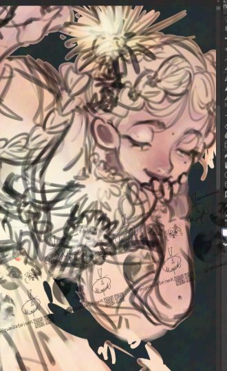 ラフイラストの一部。スクリーンショット