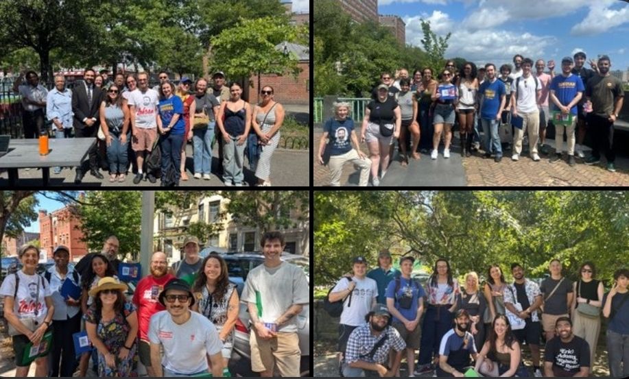 New Yorkers having fun and enjoying the beautiful, sunny day together in their beloved city as they participate in Mamdani's Scavenger Hunt. 