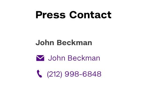 Press Contact
John Beckman
jhb5@nyu.edu 
(212) 998-6848