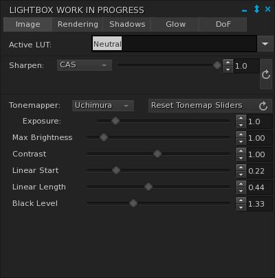 This is what you're greeted with when you click the Lightbox button. There's many tabs that can help you make stunning photos!