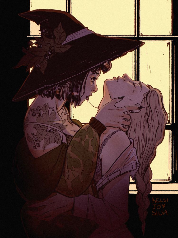 Two witches in a window. Pretty gay. 