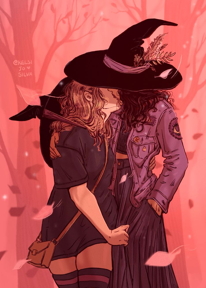 Two witches kiss ♥️ they are both girls. 