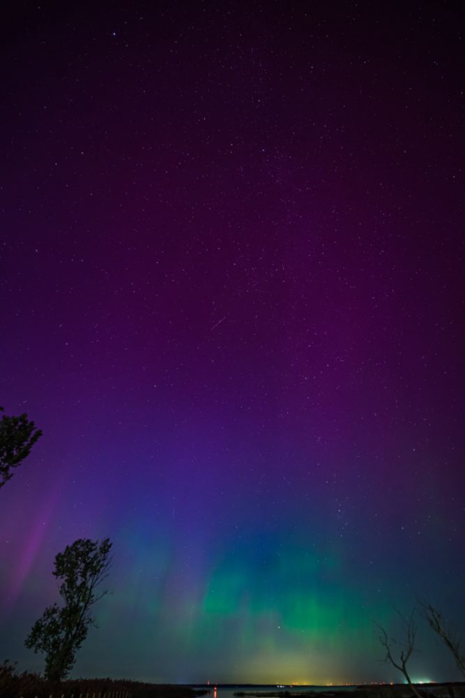 Beams of light from the northern lights