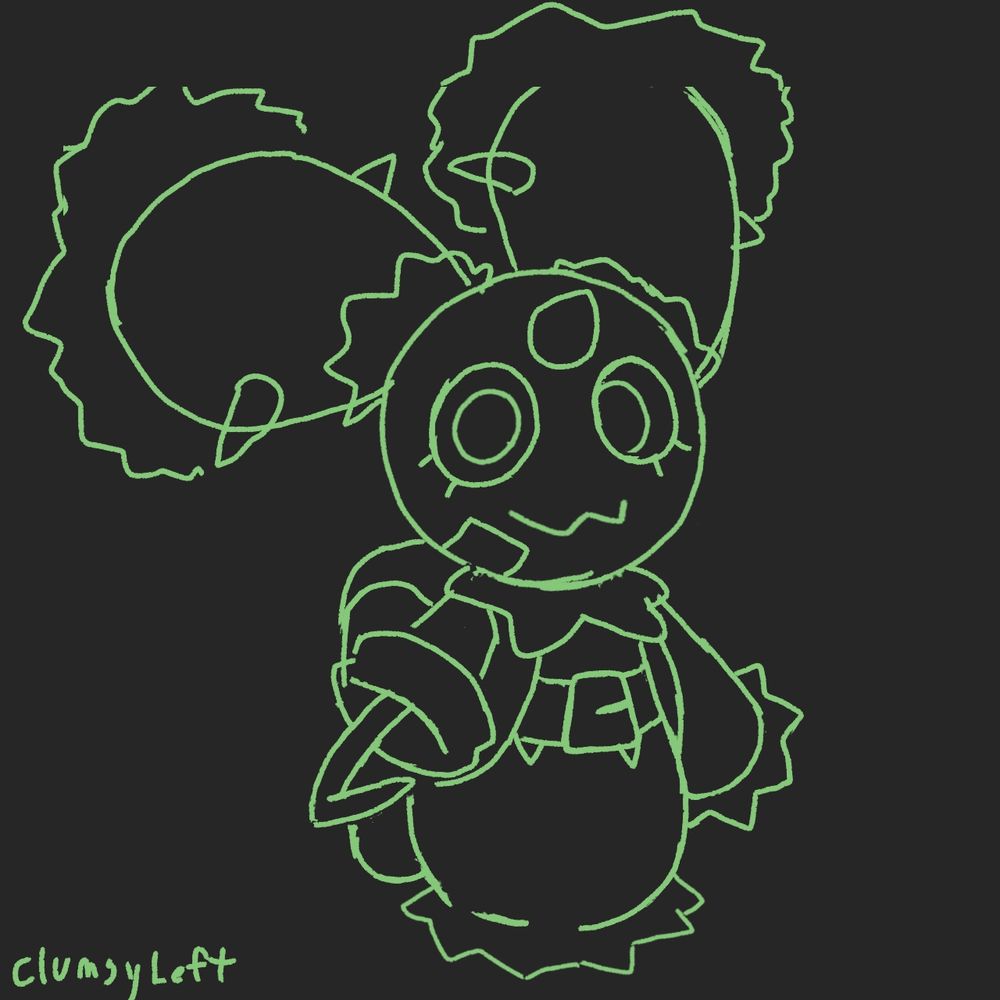 A maractus oc. Shes has a hook for a hand and has a backpack